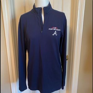 ⚾️ATLANTA⚾️BRAVES UNDER ARMOUR LOOSE FIT NAVY TOP. Small.